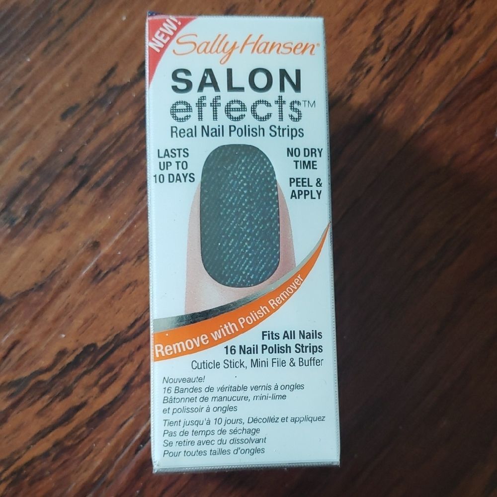 Sally Hansen Salon Effects Blue Denim Chic Feminine DIY Nail Polish Strips New